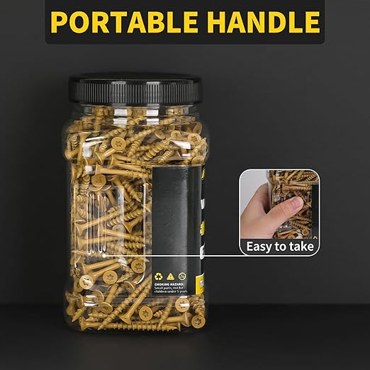 Wood Screws 2-1/2 Inch, FIXLINK Deck Screws #10 x 2-1/2", 310 PCS, Epoxy Coated, T25 Star Bit Above 1500 Hour Salt Spray Coating Outdoor Decking Screws Excellent Rust Resistant for Outdoor Wood Fence