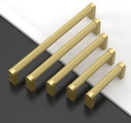 Amerdeco 10 Pack Brushed Gold Knurled Cabinet Pulls 5 Inch Hole Centers Kitchen Cabinet Handles Hardware Kitchen Handles for Cabinets Handles ZH0064