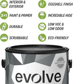 EVOLVE Paint & Primer: Environment-friendly, Low Sheen with One-coat Coverage for Interior & Exterior surfaces (Graphite Gray, 5-Gallon)