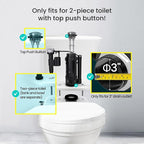 R&T 3-Inch Dual Flush Valve with Top Push Button Toilet Repair Kit Inside Tank dual flush valve replacement kit for 2-piece Toilet A2422M
