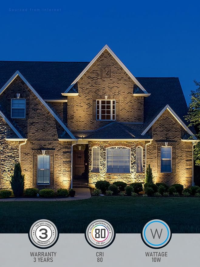 LEONLITE 8-Pack 10W RGB Low Voltage Landscape Lights, Color Changing Wall Wash Landscape Lighting Outdoor, 12V LED Landscape Spotlights, Uplight, ETL Listed, Aluminum, IP65 Waterproof