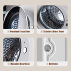 Auertech 12lbs Portable Dryer for Apartment Laundry, Portable Clothes Dryer with 6 Drying Modes, LED Control Panel, Stainless Tub, Mini Compact Dryer for Apartment, RVs, Dorms