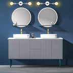 2 Lights Bathroom Vanity Wall Sconce Modern Industrial Wall Lamp Pole Wall Mount Lighting Fixture（Chrome Color）