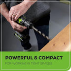 Greenworks 24V MAX Cordless Brushless Drill & Impact Driver Combo Kit, Electric Drill Set, High Torque, Lightweight, Professional Grade, Includes 2x 2.0Ah Batteries, Charger, and Storage Bag
