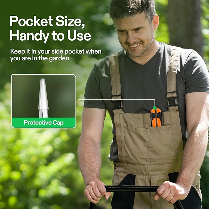 VIVOSUN 6-Pack 6.5 Inch Gardening Scissors Hand Pruner Pruning Shear with Straight Stainless Steel Blades Orange