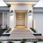 Darkaway Outdoor Porch Lights Wall Mount, Outdoor Light Fixtures Sconces Wall Lighting with Seeded Glass Waterproof Exterior Lights for Patio Yard House Hallway Doorway Garage(2 Pack, Black)