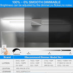 SOLFART Bathroom Vanity Lights Over Mirror 48 Inch Modern Brushed Nickel LED Bathroom Lights Dimmable Wall Light