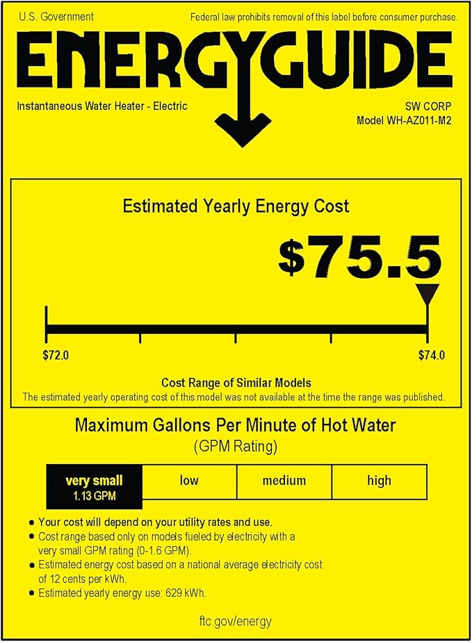 ANZZI Envo ANZZI Electric Tankless Water Heater 11 kW at 240 Volts, Small Enough to Install Anywhere - For for kitchen or bath faucet and shower (WH-AZ011-M2)