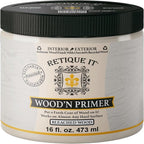 Retique It Wood'n Primer - Paint it then stain it - Stainable Wood Fiber Paint (Bleached Wood, Medium)