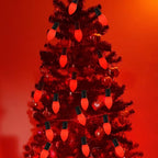 C7 Red Valentines Christmas Replacement Bulbs, 25 Pack C7 Incandescent Light Bulbs Vintage Ceramic Red Light Bulbs for Christmas String Lights Valentines Decor, E12 Candelabra Base, 5 Watts