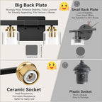 4-Light Bathroom Light Fixtures, 27" Modern Vanity Lights Over Mirror with Clear Glass Shades, Black & Gold Wall Sconce, Classic Wall Light Fixture for Mirror Living Room Cabinet Bedroom Porch Kitchen