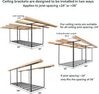 SunsGrove 3x8 Garage Storage Overhead Rack Organization, Adjustable Ceiling Mounted Storage Racks, 800LBS Weight Capacity, 22"-40" Ceiling Dropdown, 2 Pcs, Black