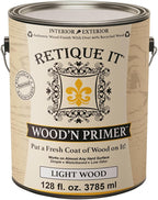 Retique It Wood'n Primer - Paint it then stain it - Stainable Wood Fiber Paint (Light Wood, X-Large)