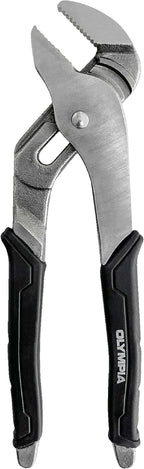 Olympia Tools Tongue and Groove Pliers, Straight Jaw Pliers with Cushion grip, 5 Jaw positions, 1.7" Jaw Capacity, Water pump plier (8-Inch)