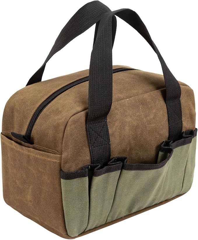 12-Inch Heavy Duty Tool Bag, Close Top Wide Mouth Tool Organizer Bag,Large Capacity Tool Bags for Men, Storage Bag for Storage Handbag for Screwdrivers,Wrench,Pliers Hand Tools