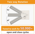 Amerdeco 1 Pack Privacy Door Handles, Brushed Satin Nickel Interior, Knurled Lever, Heavy Duty for Bedroom and Bathroom, Reversible Keyless for Right & Left Side AM0021