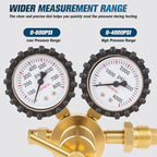Nitrogen Regulator, 0-800PSI Nitrogen Regulator HVAC with CGA580 Inlet, 1/4" Male Flare Outlet Connection, Nitrogen Tank Regulator for HVAC Purging, Leak Checking, Pressure Testing, Welding
