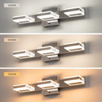 mirrea 20" LED Chrome Vanity Light 3000K/4000K/5000K CCT Adjustable 3 Light Bathroom Light Fixture Over Mirror