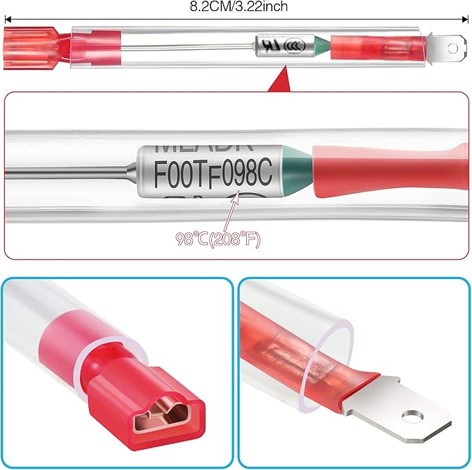 6 Pcs Water Heater Thermal Cut Off Kit Replacement Part, Toilet Part Mobile Fittings Compatible with RV OEM Atwood 93866, Auto Spare Work on Electronic Water Heater