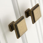 10 Pack Antique Brass Cabinet Knobs Drawer Knobs Modern Cabinet Pulls Kitchen Cabinet Handles Kitchen Cabinet Hardware Timeless Drawer Pulls for Dresser Cupboard Wardrobe, A-Brass(1x10)