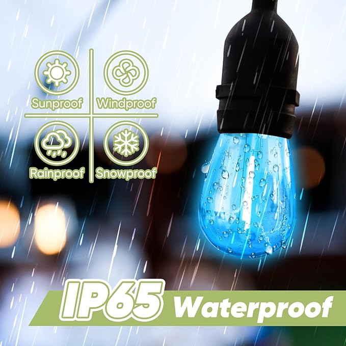 30-Pack Red Green String Light Bulbs, S14 LED Replacement Bulbs for Outdoor String Lights, Patio Light Bulbs, 1W E26 Base for Christmas Halloween,Holiday Lighting,Home Decor (Red + Green)