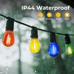 36 Pack LED S14 Colored Light Bulbs for Outdoor String Lights, Shatterproof 1W Replacement Bulbs for Party Lights, 2200K Warm White, Dimmable, E26 Base, Multi-Color: Red/Green/Blue/Orange