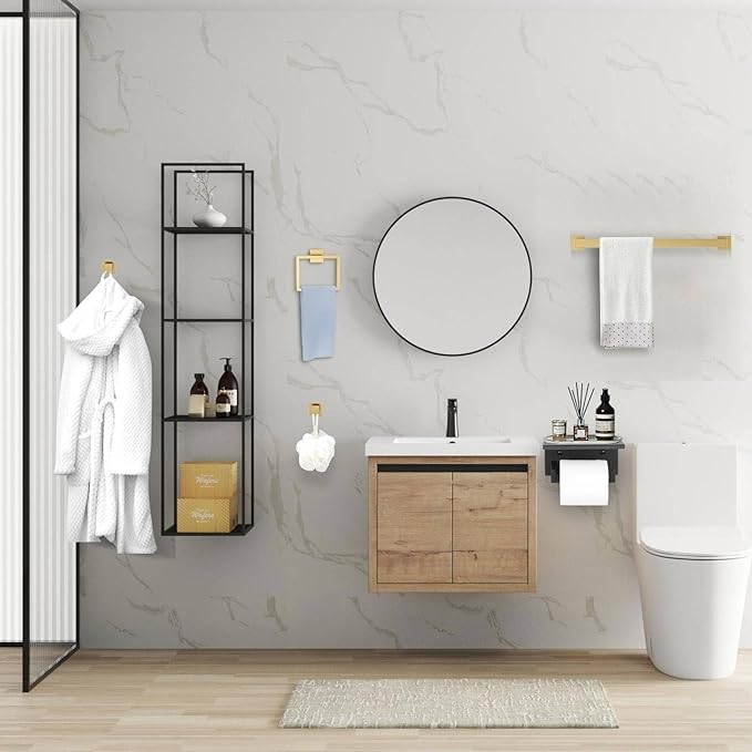 10 Pieces Brushed Gold Towel Bar Set Bathroom Hardware Accessories Set Upgraded Toilet Paper Holder Towel Holder/Racks Set for Bathroom Stainless Steel Wall Mounted 23.6in