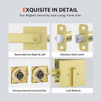 Haidms Gold Exterior Door Lock Set with Deadbolt, Gold Front Door Handle and Deadbolt Set, Entry Door Locksets, Heavy Duty Zinc-alloyed Front Door Lock Set (3 Pack)