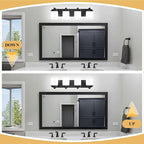 4-Light Black Bathroom Light Fixtures, Vanity Lights for Bathroom Mirror Lamp with Milky White Square Glass Shade, E26 Base Modern Wall Sconce Light Kitchen Light Fixtures Led Vanity