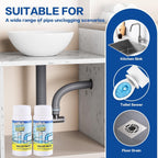 Wild Tornado Pipe Dredge, Powerful Sink and Drain Cleaner, Drain Cleaner Powder, Quick Sink Unblocker for Kitchen Toilet Pipes (2pcs)