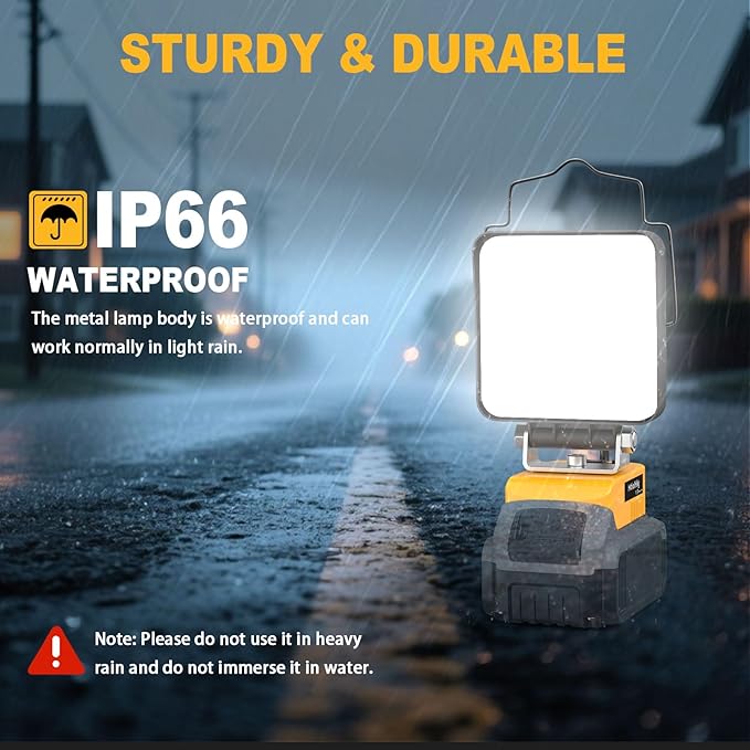 2Pcs Cordless LED Work Light Compatible with Dewalt 20V Battery, 70W 7000 Lumens Underhood Work Light Tool Gifts for Men, with USB & Type-C Charging Port Emergency for Workshop, Garage