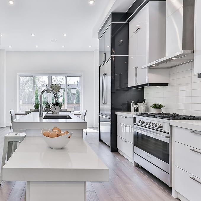 30 Pack 5 Inch (Center to Center 5in) Brushed Nickel Cabinet Pulls Square Drawer Handles Sliver Cupboard Handles Modern SUS 304 Stainless Steel Kitchen Cabinet Handles