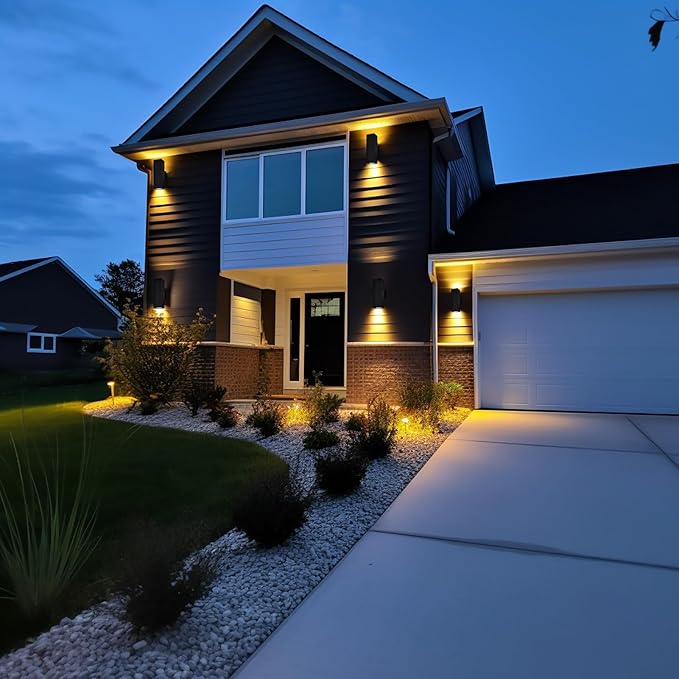 2 Pack Up Down Outdoor Wall Lights, Patio Wall Light Fixture, Oil Rubbed Bronze Porch Lights Outside Wall, Anti Rust Waterproof Outdoor Wall Sconce for Garage, Balcony, Backyard - ETL