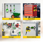 Strong Magnetic Hooks Heavy Duty - 2 Pack Rare Earth Magnets for Garage Utility Storage 20lb Hold | Hang Ladder, Power Tools, Toolbox, Shovel, Broom, Extension Cord(E-Blackpro 2)