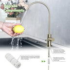 Drinking Water Faucet for Kitchen Sink,Reverse Osmosis Faucets for Kitchen Bar Sink Gold Finish SUS304 Stainless Steel
