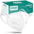 LEMENT KN95 Face Masks,100 Pack Breathable Cup Dust Disposable Masks For Adults,White