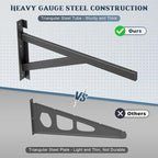 4 Pack Heavy Duty Garage Wall Shelving Set (2x3ft), Wall Mounted Garage Shelves 1000lbs Capacity, 24"x72" Shelf Storage Rack Floating Shelves, Black