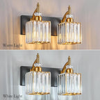 Modern Vanity Lights Black Gold 2 Light Bathroom Vanity Light Crystal Bathroom Light Fixtures Over Mirror