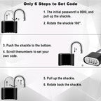 4pcs Combination Lock, 4-Digit Heavy Duty Combo Lock, Combination Padlock Outdoor Waterproof Gate Locks for Outdoor Fence, Locker, Sheds, Gym, Gate Hasps (4pcs, Short Shackle)