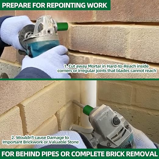 Diamond Mortar Raking Bit - 5/16" x 4" with 58-11 Thread for Brickwork Joint Mortar Removal Masonry,Stone,Concrete Angle Grinder Bit