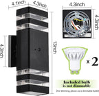 Motion Sensor Outdoor Lights for House, Porch Lights Outdoor Wall Lights Dusk to Dawn, IP65 Waterproof Exterior Lighting Fixtures, Black Aluminum Square Up and Down Lights Modern Wall Sconces 1 Pack