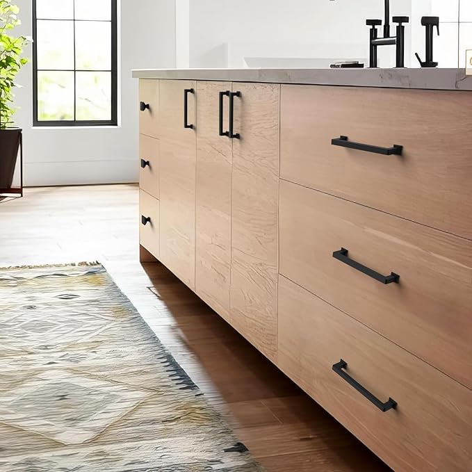 10 Pack 3.75"(96mm) Matte Black Cabinet Pulls Kitchen Cabinet Handles Drawer Pulls Cupboard Hardware for Cabinets CK0078