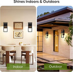 BesLowe 14.5” Modern Outdoor Wall Lights, 3000K LED Exterior Lighting Fixtures Wall Mounted, Porch Lights Outdoor Wall Sconce Lamps, Black Outdoor Lights for House Front Door Garage Patio, 2-Pack