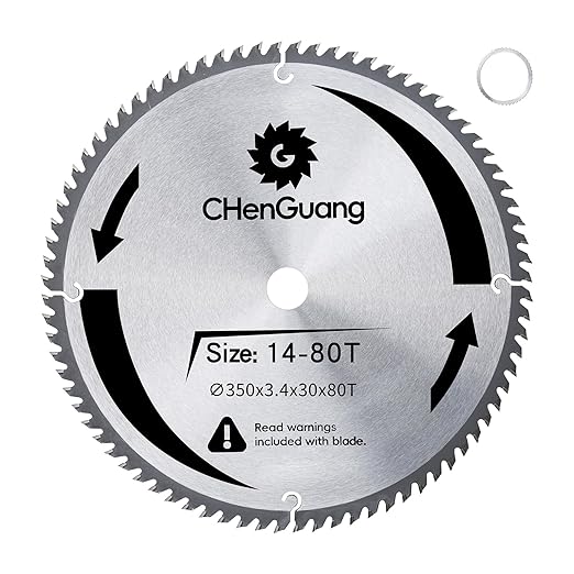 14 Inch 80 Tooth Miter/Tungsten Carbide Tipped Blade High-Performance Professioal Saw Blade for Cutting Wood