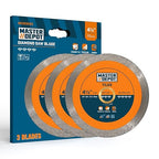 4-1/2" Continuous Rim Diamond Blade, Cutting Blade for Ceramic and Granite Tiles, Wet Cutting Blade, 4.5" x10mmx7/8-5/8 (3 Pack)