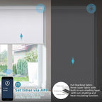 SmartWings Motorized Smart Blinds with Remote, Custom Automatic 100% Blackout Roller Shade Compatible with Alexa/Homekit/Google, Electric Smart Blinds for Indoor Windows, Essential White