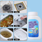 Pipeline Dredging Agent,Drain Clog Remover Agent,Powerful Pipe Dredging Agent,Kitchen Unblocker,Powerful Sink and Drain Cleaner Powder,Fast Foaming for Kitchen Toilet Pipeline Quick Cleaning Tool