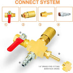 GASHER 1PCS Brass Pipe Fitting, Barstock 4 Way Cros, 1/4" x 1/4" x 1/4" x 1/4" NPT Female Pipe