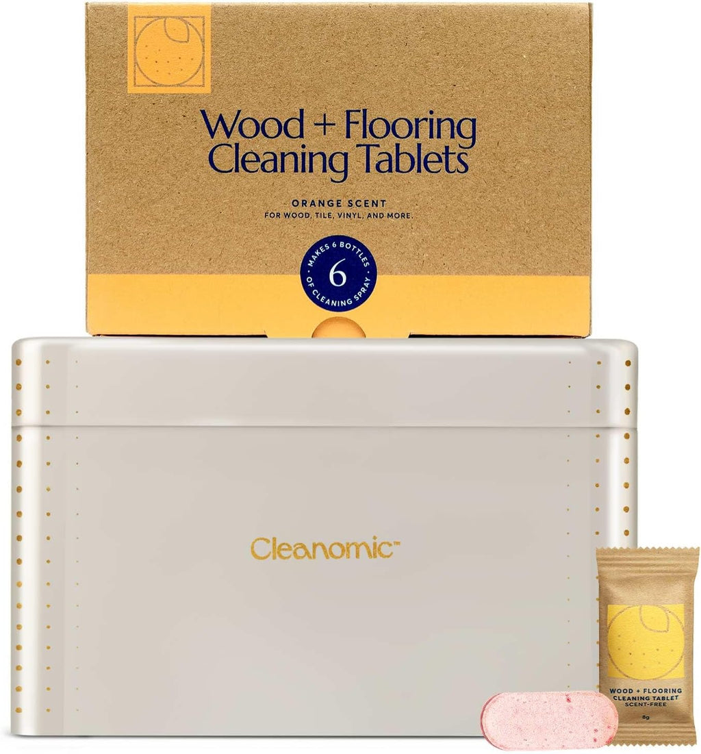 CLEANOMIC Wood and Flooring Cleaning Tablets and Tablet Tin Bundle