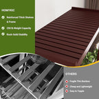 Homykic Bamboo Clothes Rack with Shelves and Double Hang Rods, Portable Closet System Garment Rack for Hanging Clothes, Tall Clothing Rack Corner Closet Organizer, Easy to Built, Espresso